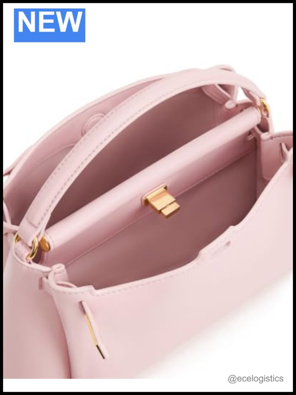 Vegan Leather Top Handle Satchel Purse - Picture 4 of 5